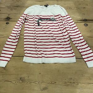 Red and White Striped Cat Sweater